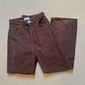 Zara Brown Corduroy Wide Leg Pants